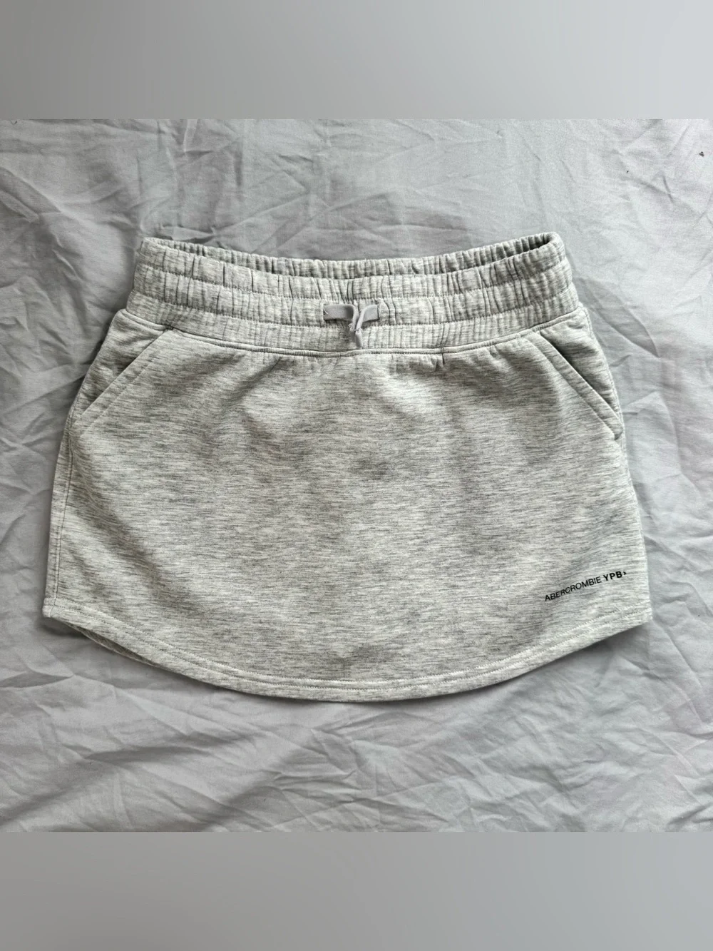 Abercrombie Kids YPB Heather Gray Sweat Skort with Drawstring